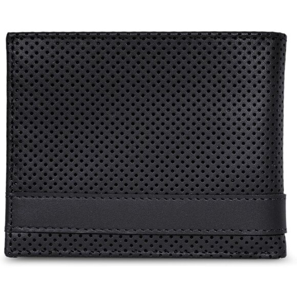 Nautica Men's Bifold Leather Wallet Black RFID Blocking ID Window Card Slots - Picture 2 of 7